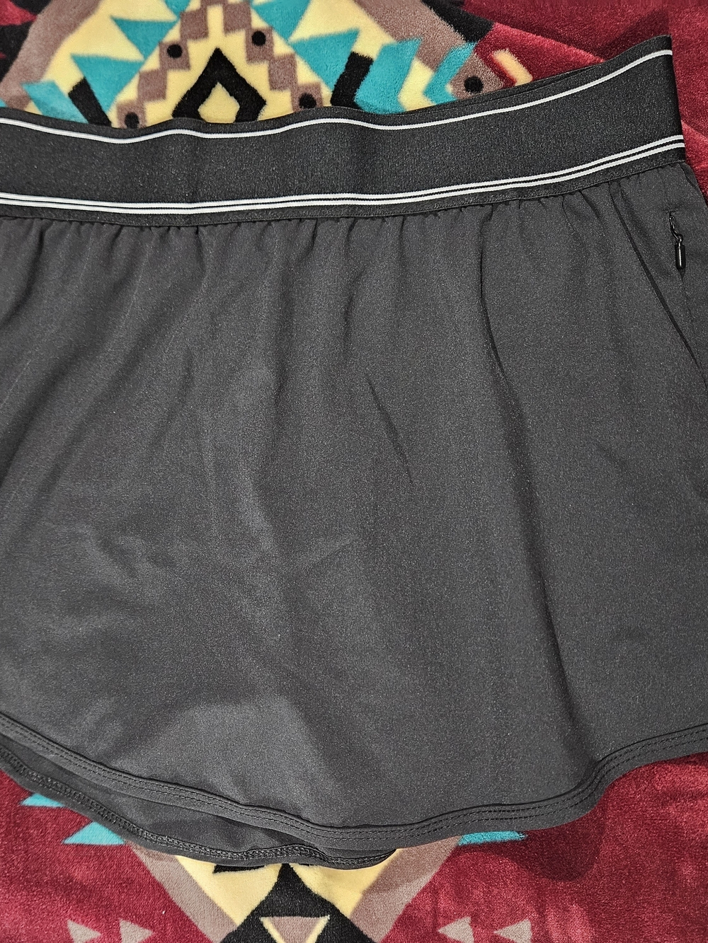 Avia Black Skater Athletic Skirt with Contrast Waistband